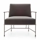 Fabric Living Room Armchair with Metal Structure Made in Italy - Manila Viadurini