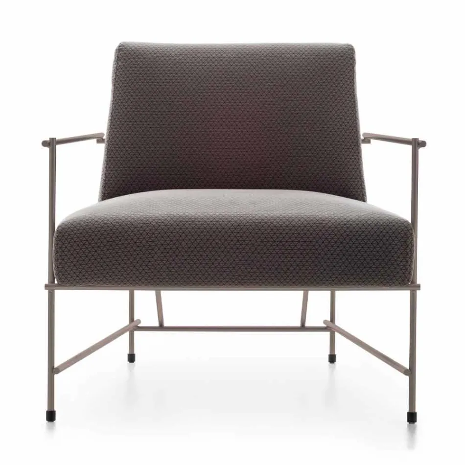 Fabric Living Room Armchair with Metal Structure Made in Italy - Manila Viadurini