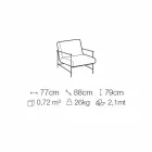 Fabric Living Room Armchair with Metal Structure Made in Italy - Manila Viadurini