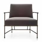 Fabric Living Room Armchair with Metal Structure Made in Italy - Manila Viadurini