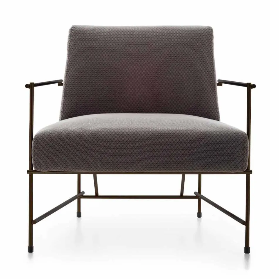 Fabric Living Room Armchair with Metal Structure Made in Italy - Manila Viadurini