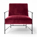 Fabric Living Room Armchair with Metal Structure Made in Italy - Manila