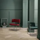 Velvet Living Room Armchair with Metal Structure Made in Italy - Alaska Viadurini