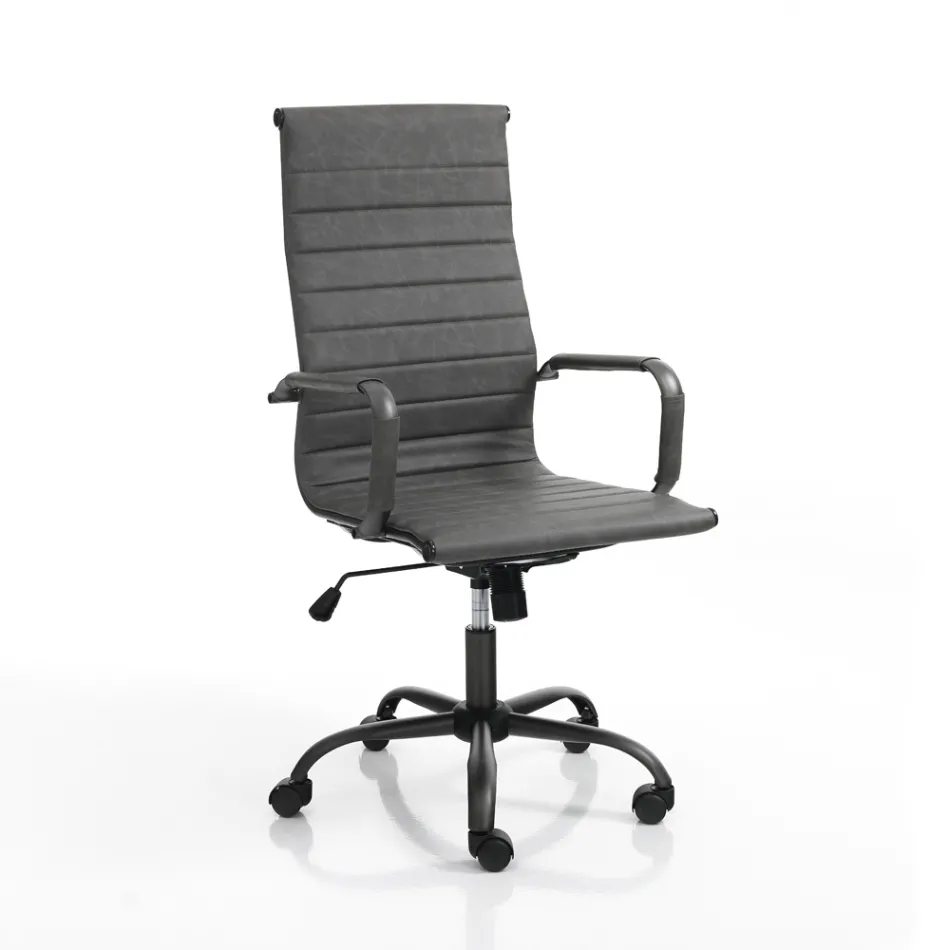 Office Armchair with High or Low Backrest - Rubidio Viadurini