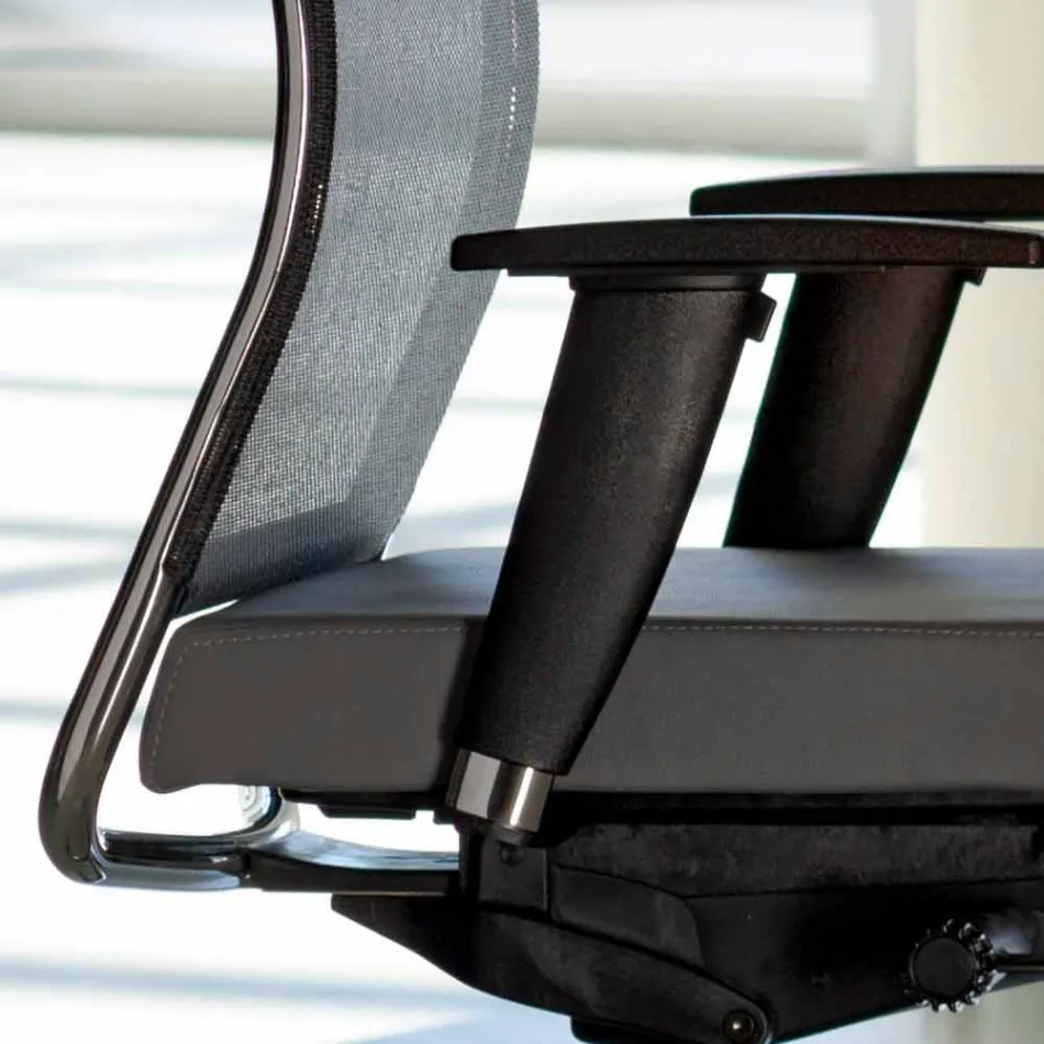Ergonomic Swivel Office Chair with Wheels and Headrest - Gimiglia Viadurini