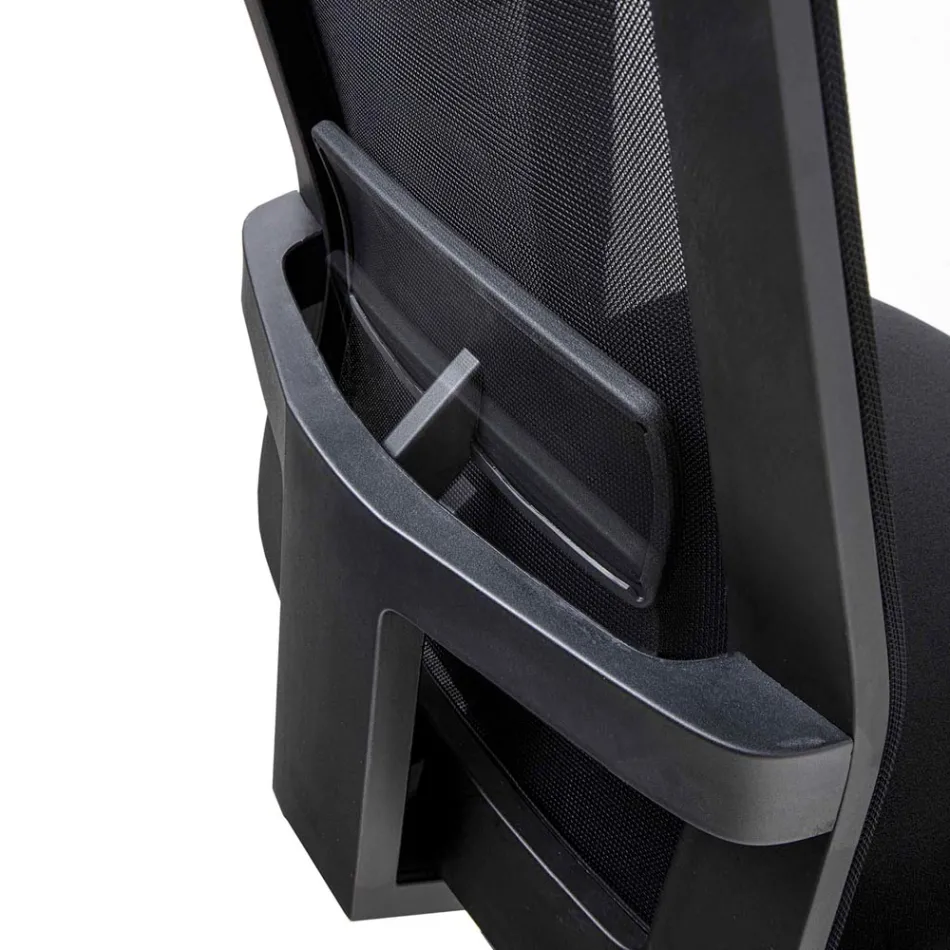 Swivel Office Armchair with Gas Lift in Technical Fabric and Mesh - Office Viadurini