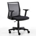 Swivel Office Armchair in Technical Fabric and Black Mesh - Daria