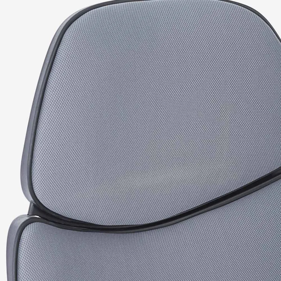 Adjustable Swivel Office Chair in Steel and Polyester - Luigio Viadurini