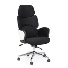 Adjustable Swivel Office Chair in Steel and Polyester - Luigio Viadurini