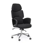 Adjustable Swivel Office Chair in Steel and Polyester - Luigio Viadurini
