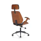 Office Armchair in Wood, Synthetic Leather and Metal - Alaccia Viadurini