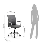 Leather Office Armchair and Adjustable Gas Lift - Radon Viadurini