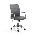 Leather Office Armchair and Adjustable Gas Lift - Radon Viadurini