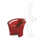 Outdoor Design Armchair in Matt or Lacquered Polyethylene Made in Italy - Conda Viadurini