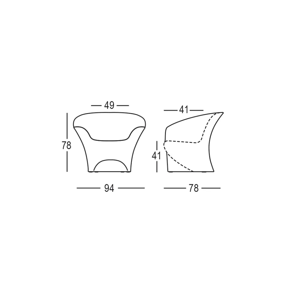 Outdoor Design Armchair in Matt or Lacquered Polyethylene Made in Italy - Conda Viadurini