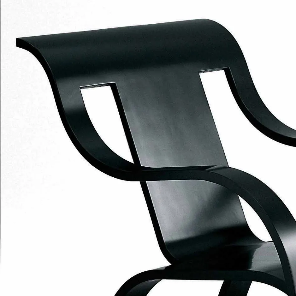 Design Armchair in Black Plywood or Birch Finish Made in Italy - Galatea Viadurini