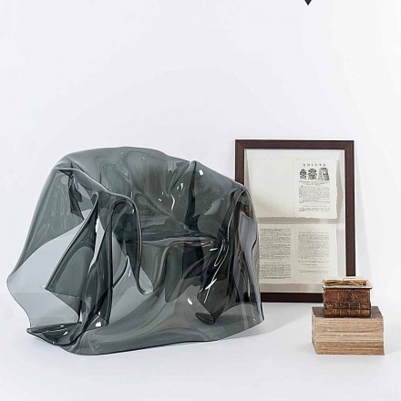 Contemporary design armchair in plexiglass fumé Paris, made in Italy Viadurini