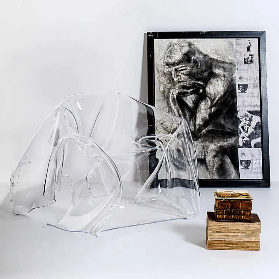 Contemporary plexiglas transparent design armchair Paris, made in Italy Viadurini
