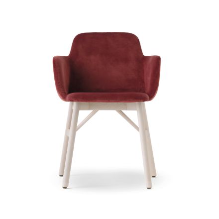 High Quality Armchair with Velvet or Fabric Seat Made in Italy - Molde Viadurini