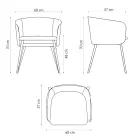 High Quality Armchair in Fabric with Metal Base Made in Italy - Bergen Viadurini