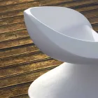 Internal or External Design Armchair in White Polyethylene - Petra by Myyour Viadurini