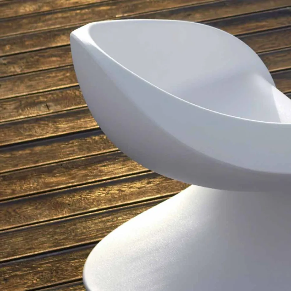 Internal or External Design Armchair in White Polyethylene - Petra by Myyour Viadurini
