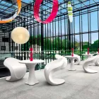 Internal or External Design Armchair in White Polyethylene - Petra by Myyour Viadurini