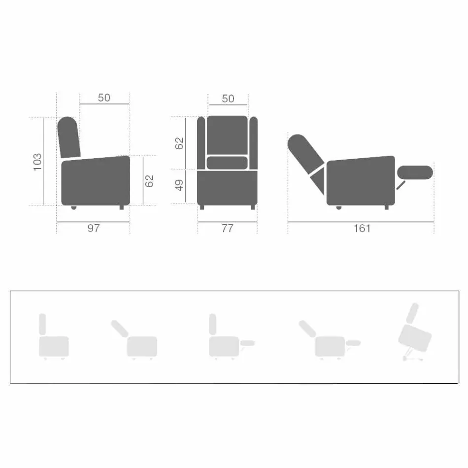 Quality Lift Armchair Relax Lift with 2 Motors Made in Italy - Daphne Viadurini