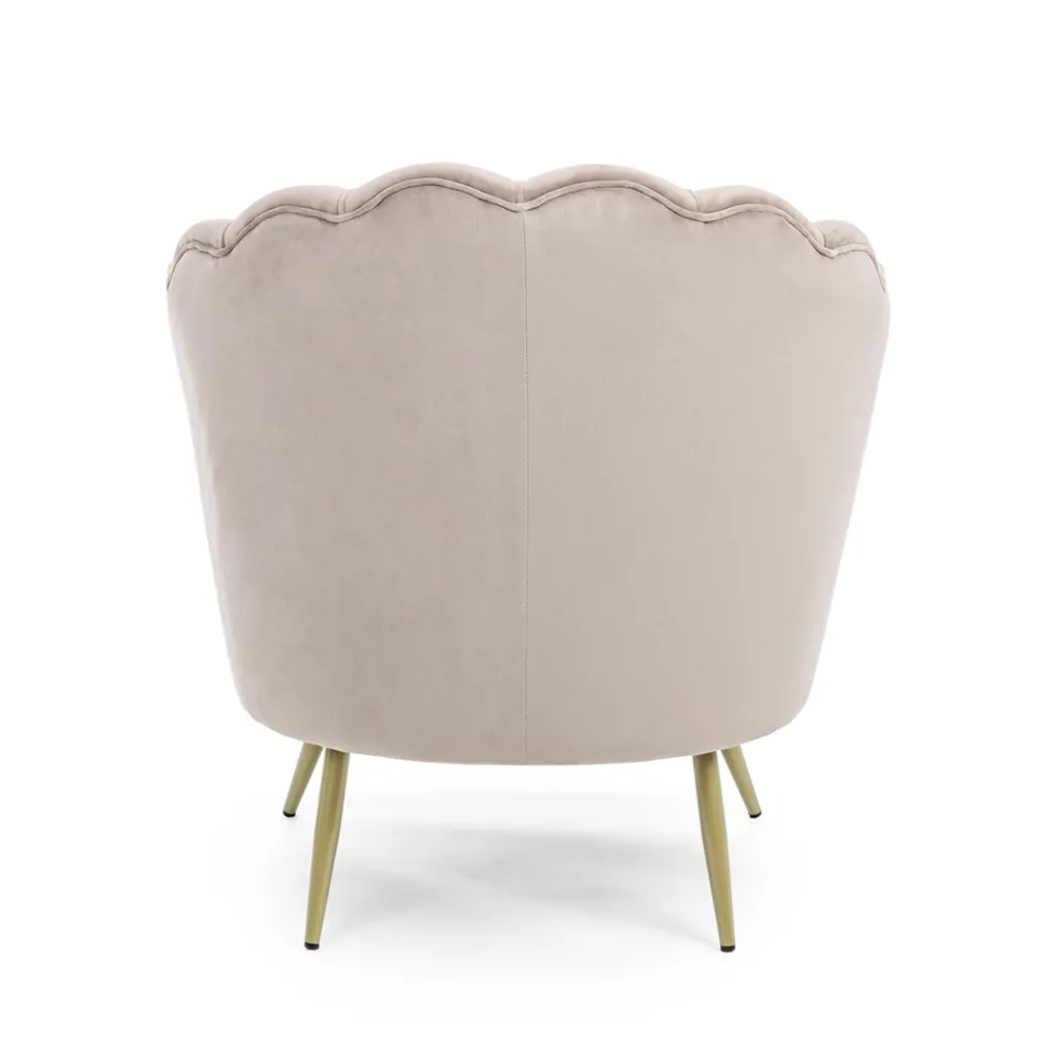 Elegant Upholstered Living Room Armchair Velvet Effect 3 Finishes - Geppy Viadurini