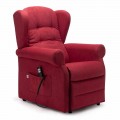 Lift Relax Armchair with 2 Motors Lift Relax Wheels, Made in Italy - Marlene