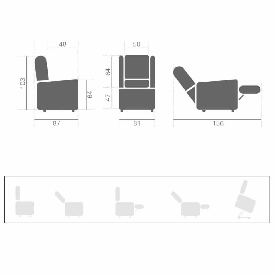 Electric Armchair with Lift & Relax Functions with 2 Motors Made in Italy - Marlene Viadurini
