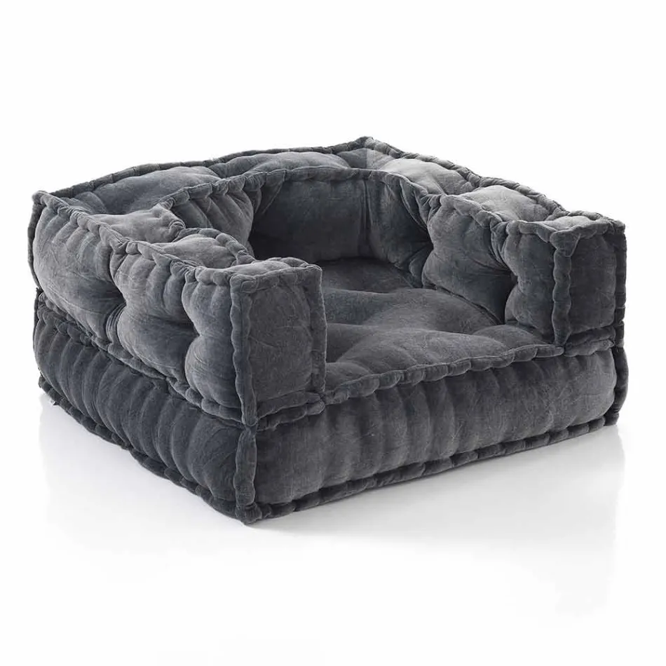 Ethnic Lounge Armchair in Patchwork Fabric and Velvet - Fiber Viadurini