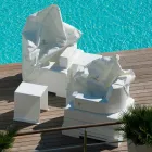 Floating armchair Trona white design Luxury, made in Italy Viadurini