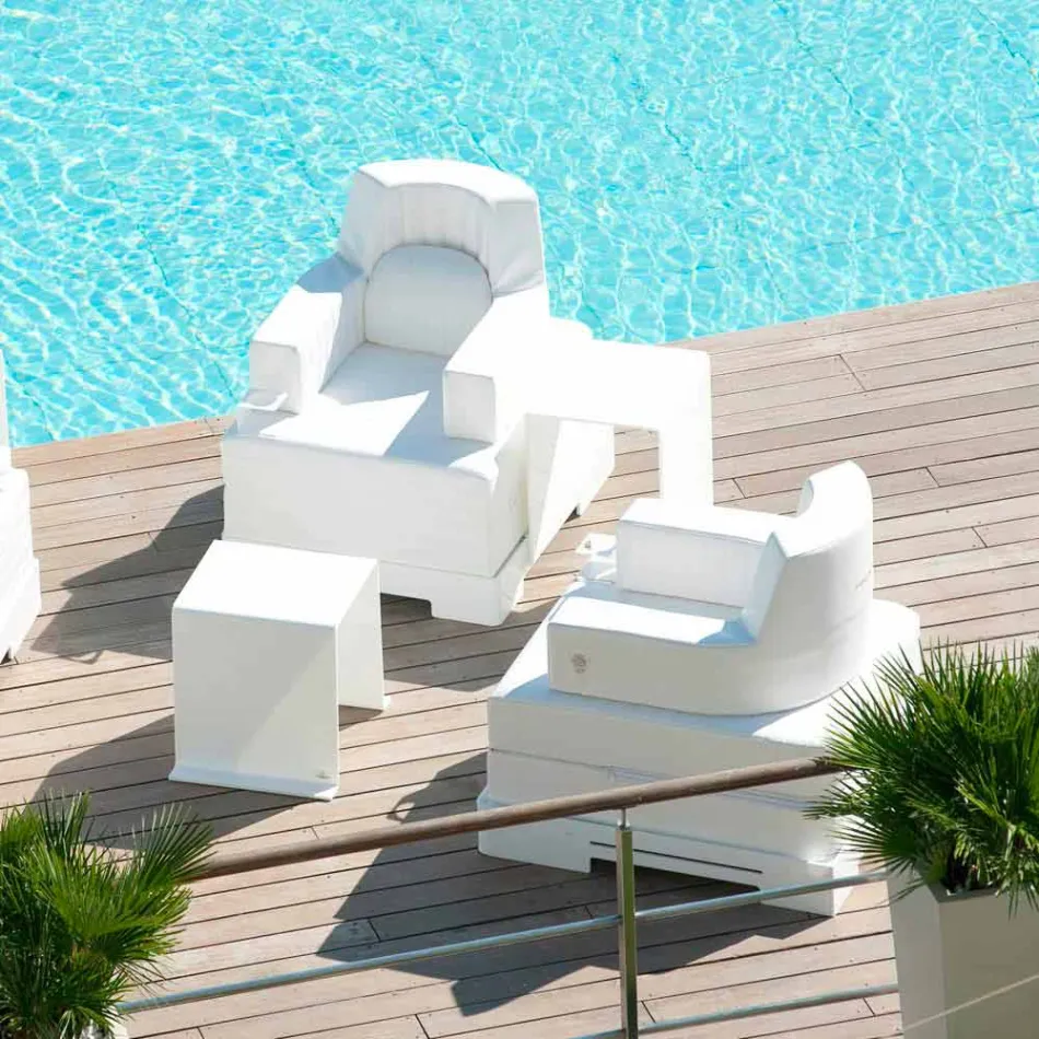 Floating armchair Trona white design Luxury, made in Italy Viadurini