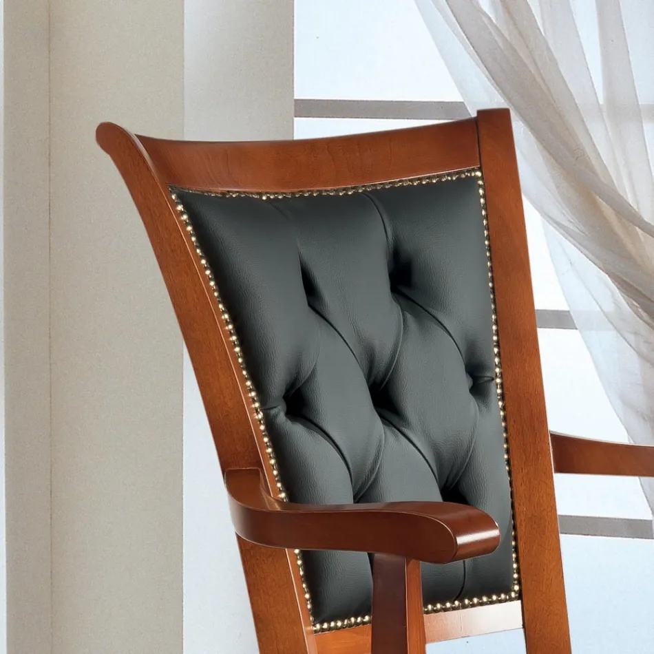 Swivel Armchair Upholstered in Luxury Ecoleather Made in Italy - Brigitte Viadurini