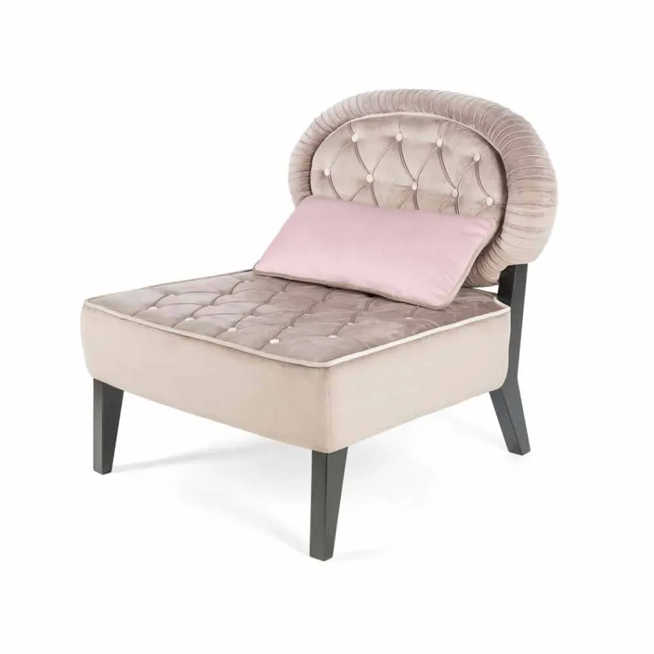 overstuffed velvet armchair worked capitonnè Elizabeth Viadurini