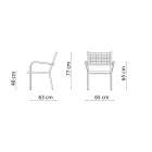 Stackable Garden Armchair in Steel Made in Italy 2 Pieces - Aberdeen Viadurini