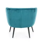Armchair in Steel and Gray or Blue Velvet Scandinavian Design - Hilary Viadurini