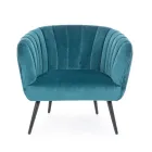 Armchair in Steel and Gray or Blue Velvet Scandinavian Design - Hilary Viadurini