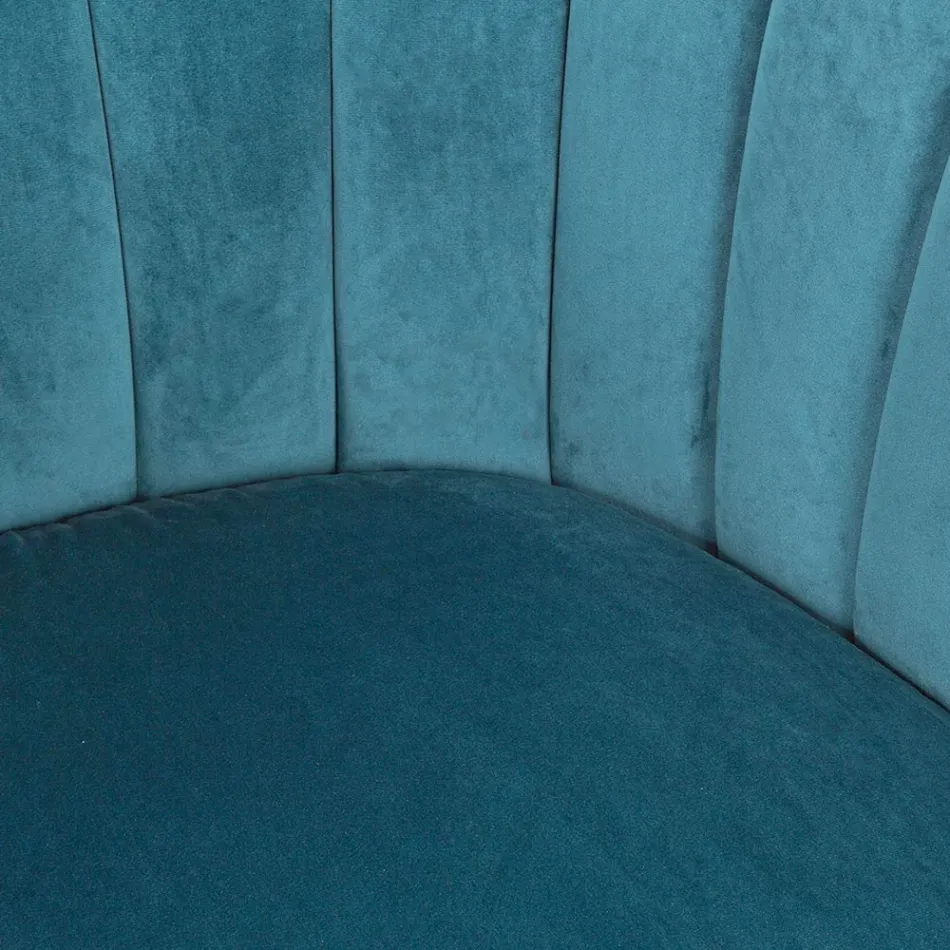 Armchair in Steel and Gray or Blue Velvet Scandinavian Design - Hilary Viadurini