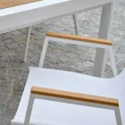 Aluminium and Textilene Armchair with Polywood Armrests - Diary Viadurini