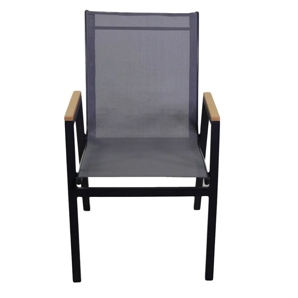 Aluminium and Textilene Armchair with Polywood Armrests - Diary Viadurini