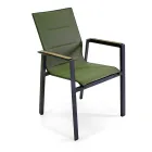 Armchair in Aluminum and Textilene with Insert in the Armrests in HPL - Righello Viadurini