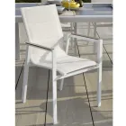 Armchair in Aluminum and Textilene with Insert in the Armrests in HPL - Righello Viadurini