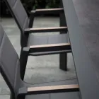 Armchair in Aluminum and Textilene with Insert in the Armrests in HPL - Righello Viadurini