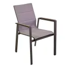 Armchair in Aluminum and Textilene with Insert in the Armrests in HPL - Righello Viadurini
