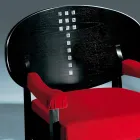 Armchair in Black Stained Ash with Cotton Upholstery Made in Italy - Peleo Viadurini