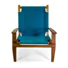 Armchair in Acacia Wood and Cotton/Polyester Blend Fabric - Bottega Viadurini