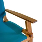 Armchair in Acacia Wood and Cotton/Polyester Blend Fabric - Bottega Viadurini