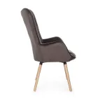 Design Armchair in Beech Wood and Green or Gray Velvet - Gilly Viadurini